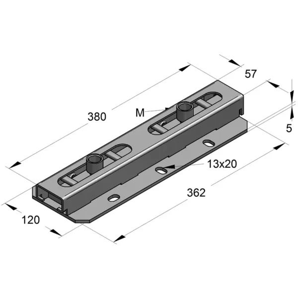 TekSpan Modular Steel Frames System TekSpan Roller Bearing Duo Axial Pipe Slide 2 x M16